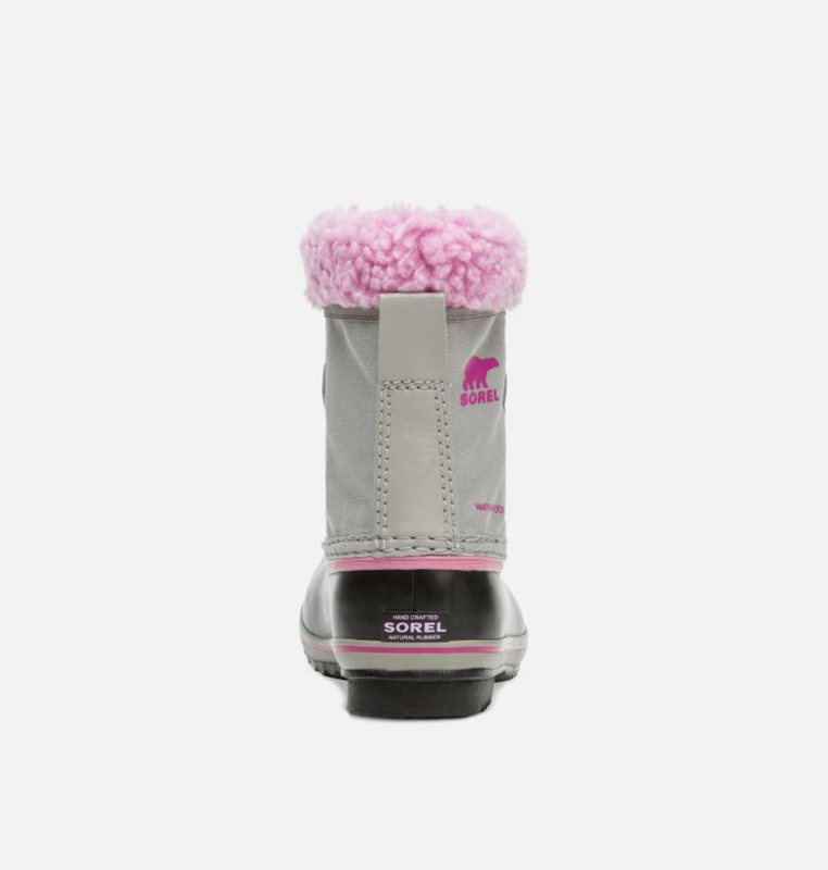 Sorel Childrens Yoot Pac™ Nylon - Kids Snow Boots Grey/Black/Pink - 429715RVJ